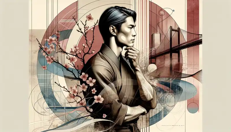 日本男性の繊細さと強さを象徴するイラスト
