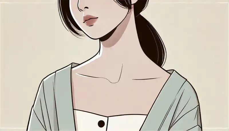 太い首を持つ女性のイラスト